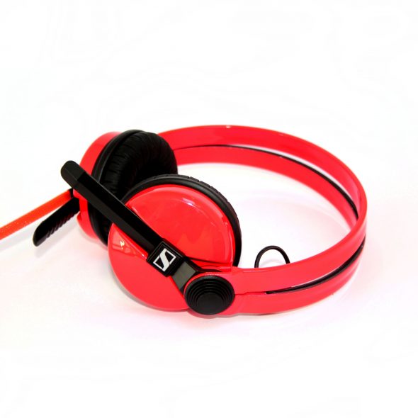 Custom Cans Sennheiser HD25 DJ Headphones in Neon UV Fluorescent Red (2 year warranty)-0