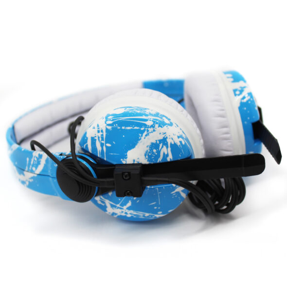 Sennheiser HD25 in blue with white splatter design DJ Headphones