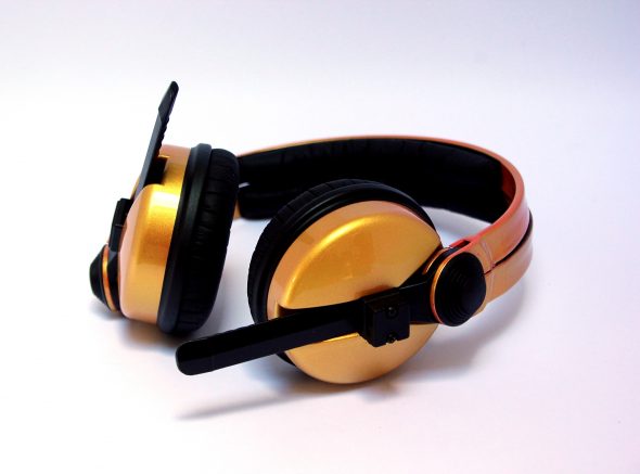 Custom Cans Sennheiser HD25 Monarch Gold Customised DJ Headphones-2313