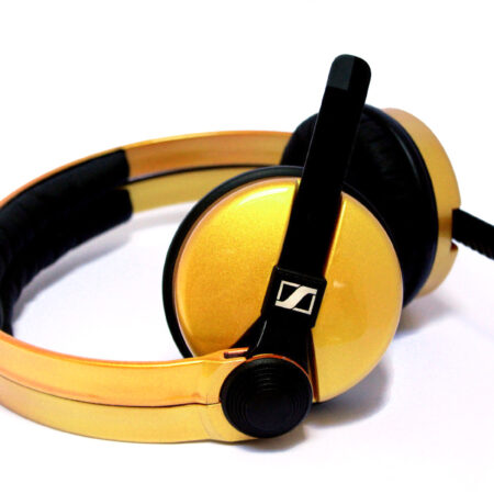 Custom Cans Royal Gold Yellow Sennheiser HD25 DJ Headphones Ready to Ship