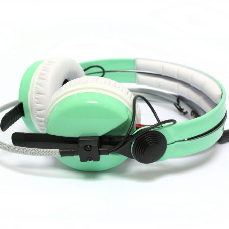 Custom Cans Sennheiser HD25 Mint Pastel Green White Pads and Cable