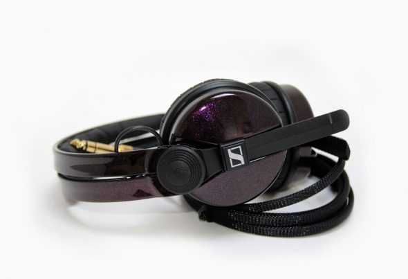 Black Painted HD25 Headphones with Red Sparkle Finish