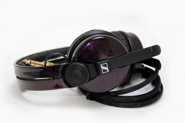 Custom HD25 DJ Headphones in Black and Red Sparkle