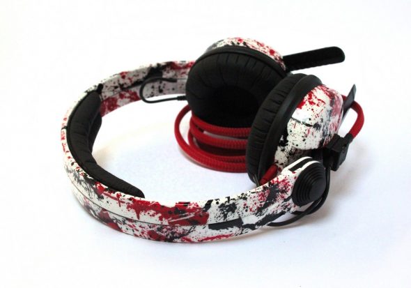 Customised Sennheiser HD25 Headphones White Black Red