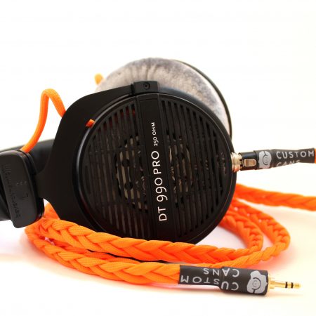 Custom Cans Uber DT990 headphones with modified drivers and detachable litz cable (3.5mm / 6.35mm TRS jack)