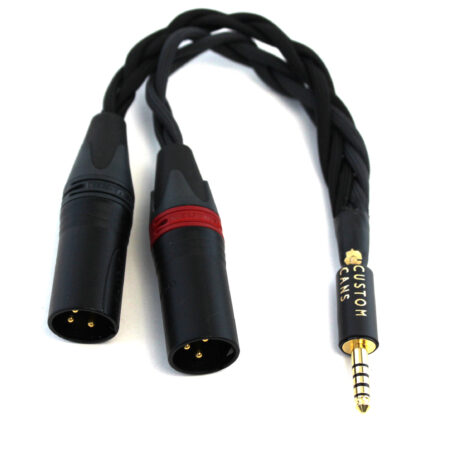6 wire fully balanced 4.4mm to 2x3pin XLR for connecting a balanced player to a balanced amplifier