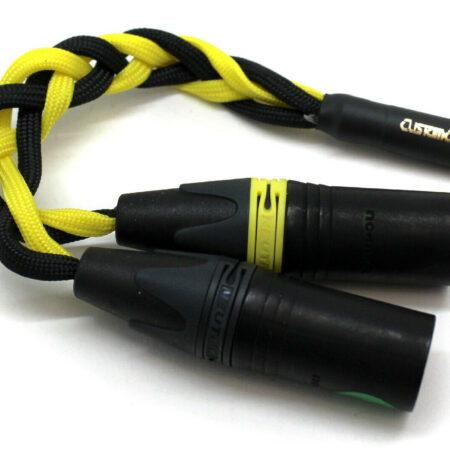 Headphone Adapter 3.5mm TRS Female 2x 3-Pin Male (20cm, Yellow & Black) CLEARANCE