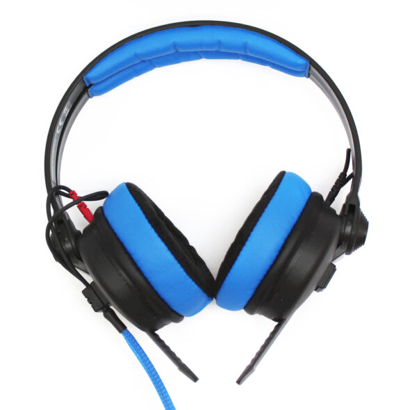 Sennheiser HD25 with a Twist of Blue blue earpads headpads and cable