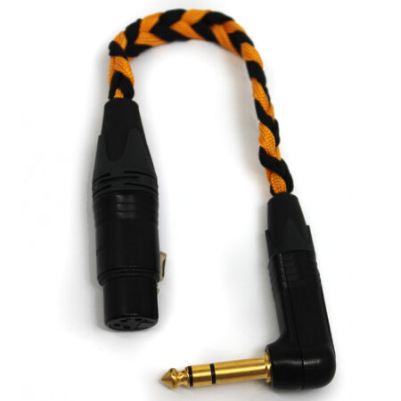 Headphone Adapter 4-Pin XLR Female 6.35mm Male Jack (12cm, Black and Golden Rod Yellow) Ready to Ship
