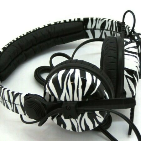 Custom Cans Zebra Print Black and White HD25 DJ Headphones