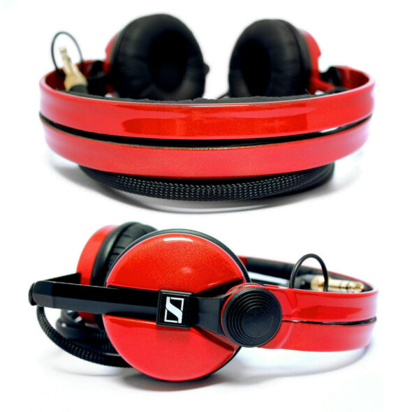 Sennheiser HD25s in red with gold flecks DJ Headphones 3