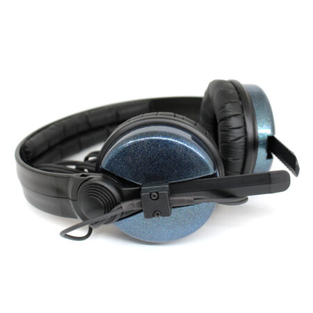 Custom Cans Sennheiser HD25 DJ Headphones with Nebula Glitter Ear Cups