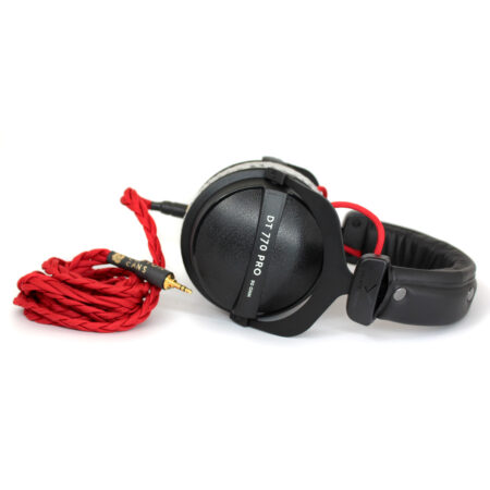 Custom Cans Uber DT770 headphones with modified drivers with Red 1.5m detachable litz cable 3.5mm TRS jack Ready to Ship